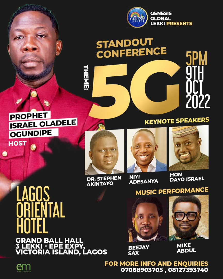 World Glorious Prophet, Israel Oladele Ogundipe Sets To Shake Lekki, Lagos Island With Standout Conference ‘5G’ Season 3