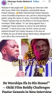 Official Disclaimer: Genesis Global Church Debunks Fabricated Claims by Okiki and Cohorts